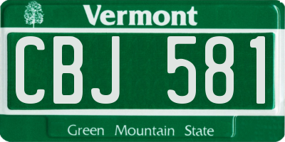 VT license plate CBJ581