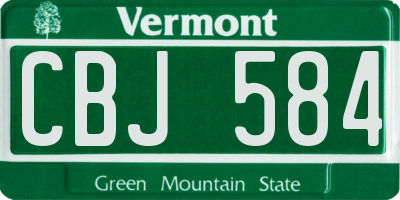 VT license plate CBJ584