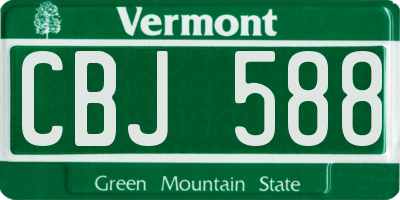 VT license plate CBJ588
