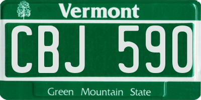 VT license plate CBJ590
