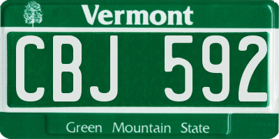 VT license plate CBJ592