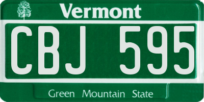 VT license plate CBJ595