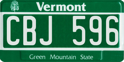 VT license plate CBJ596