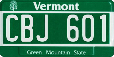 VT license plate CBJ601