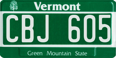 VT license plate CBJ605