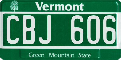 VT license plate CBJ606