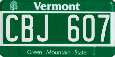 VT license plate CBJ607