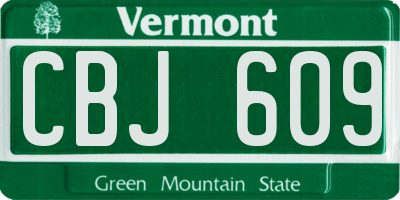 VT license plate CBJ609