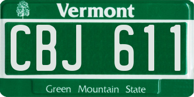 VT license plate CBJ611