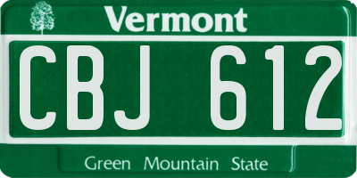 VT license plate CBJ612