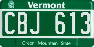 VT license plate CBJ613