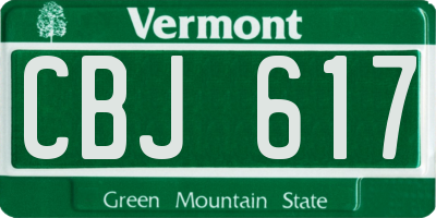 VT license plate CBJ617