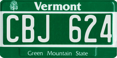 VT license plate CBJ624