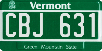 VT license plate CBJ631