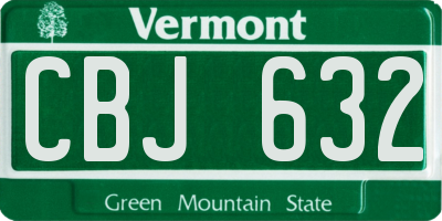 VT license plate CBJ632