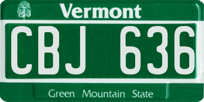 VT license plate CBJ636