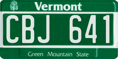 VT license plate CBJ641