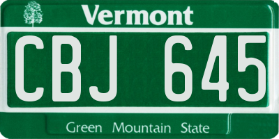 VT license plate CBJ645