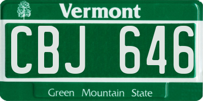 VT license plate CBJ646