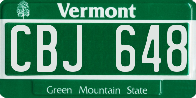 VT license plate CBJ648
