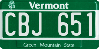 VT license plate CBJ651