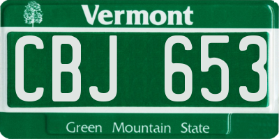 VT license plate CBJ653