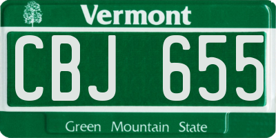 VT license plate CBJ655