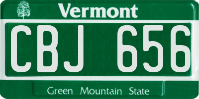 VT license plate CBJ656