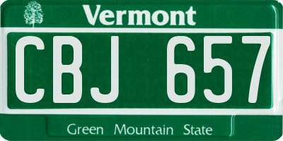 VT license plate CBJ657