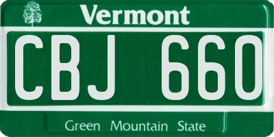 VT license plate CBJ660