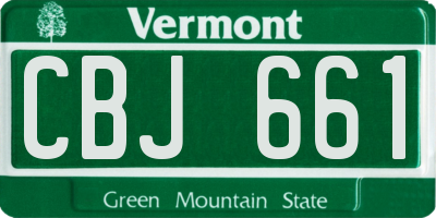 VT license plate CBJ661