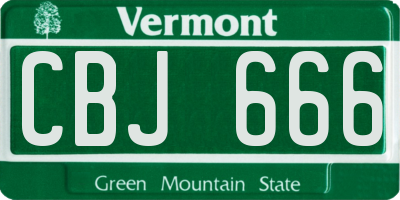 VT license plate CBJ666
