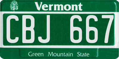 VT license plate CBJ667