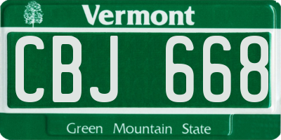 VT license plate CBJ668