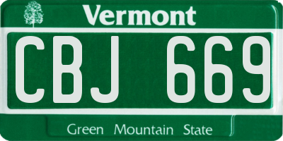 VT license plate CBJ669