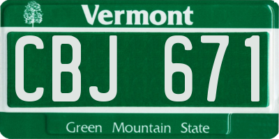 VT license plate CBJ671
