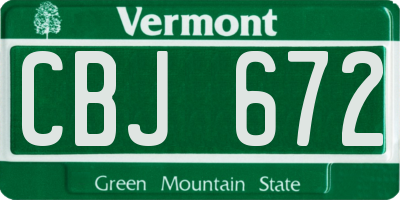 VT license plate CBJ672