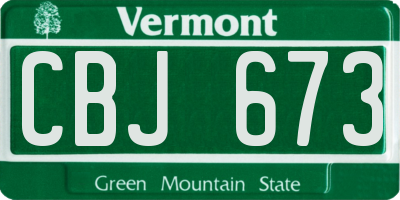 VT license plate CBJ673