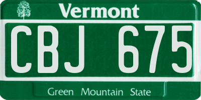 VT license plate CBJ675