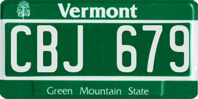 VT license plate CBJ679