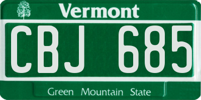 VT license plate CBJ685