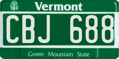 VT license plate CBJ688