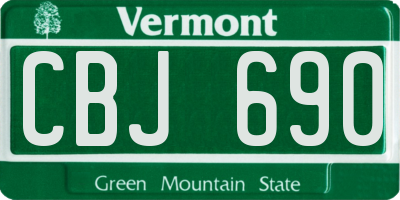 VT license plate CBJ690
