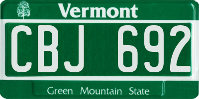 VT license plate CBJ692
