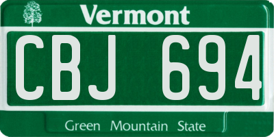 VT license plate CBJ694