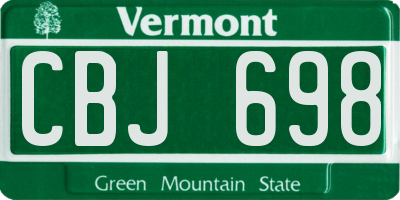 VT license plate CBJ698