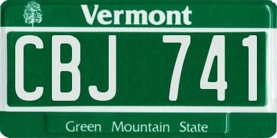 VT license plate CBJ741