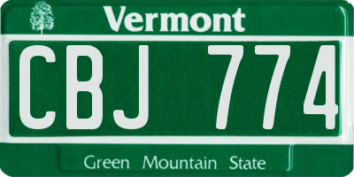 VT license plate CBJ774