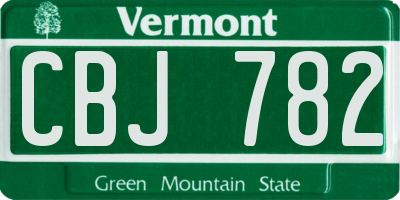 VT license plate CBJ782