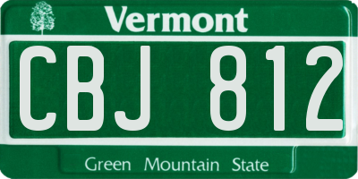 VT license plate CBJ812